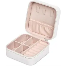 Eva & Elm Crystal Travel Jewellery Box Cream Open